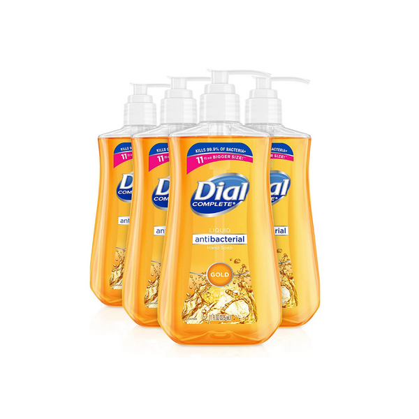 4 botellas de jabón líquido para manos antibacteriano Dial