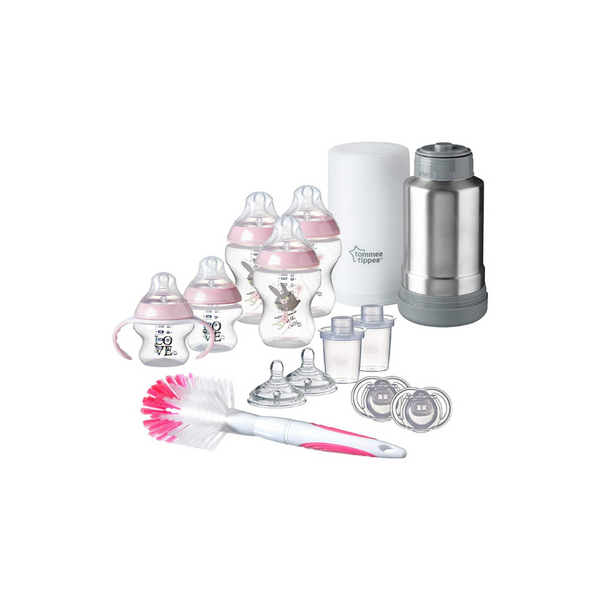 Tommee Tippee Newborn Essentials Baby Feeding Pink Starter Set