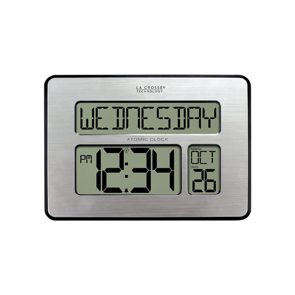 Reloj atómico con calendario completo y dígitos extragrandes La Crosse Technology
