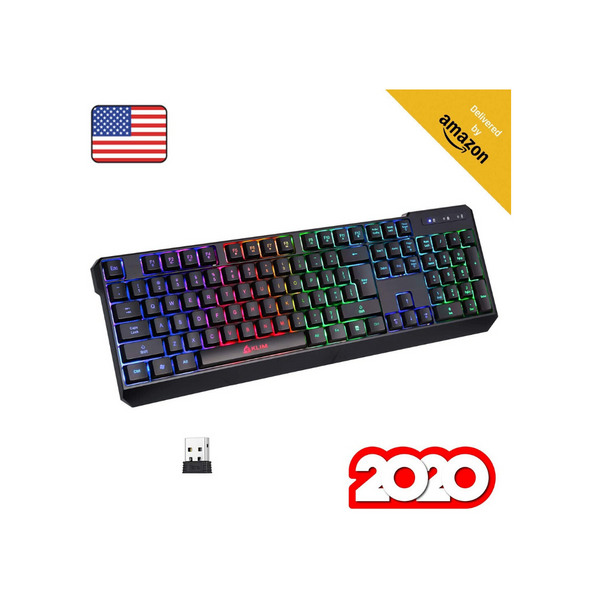 Teclado inalámbrico recargable para juegos KLIM Chroma + delgado y duradero