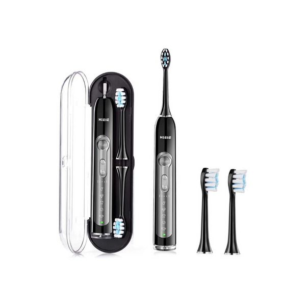 Cepillo de dientes eléctrico sónico con 2 cabezales y temporizador de 2 minutos.