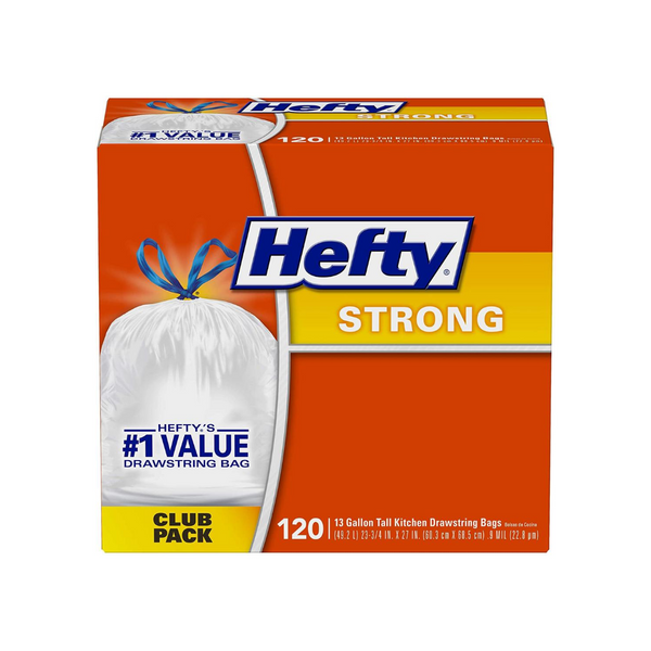 120 Hefty Strong 13 Gallon Trash Bags