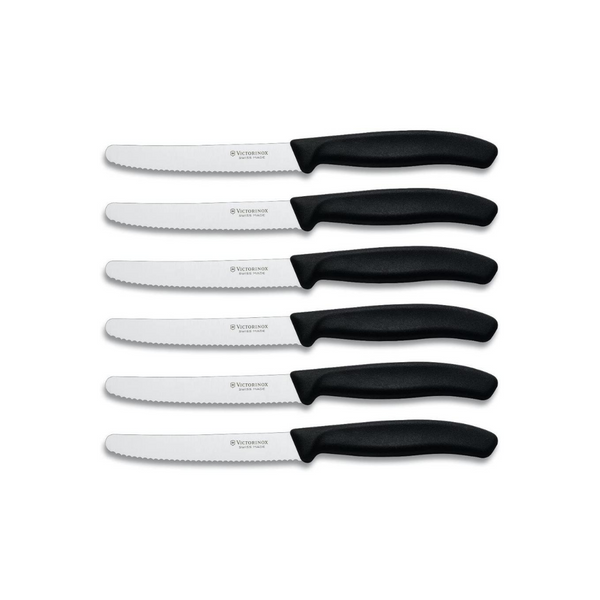 Set Of 6 Victorinox Classic Serrated Steak Knives