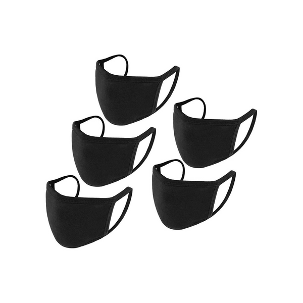 5 mascarillas faciales reutilizables de algodón