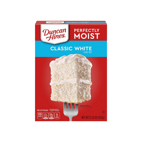 12 Boxes Of Duncan Hines Perfectly Moist Classic White Cake Mix