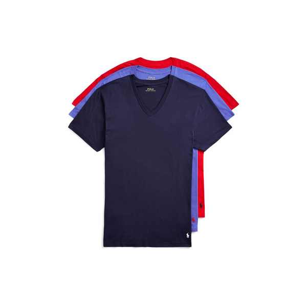 Paquete de 3 camisetas clásicas con cuello en V o cuello redondo Polo Ralph Lauren para hombre