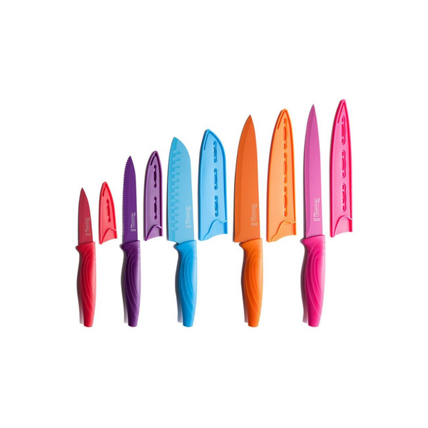 Juego de cuchillos de cocina de acero inoxidable con alto contenido de carbono de 10 piezas