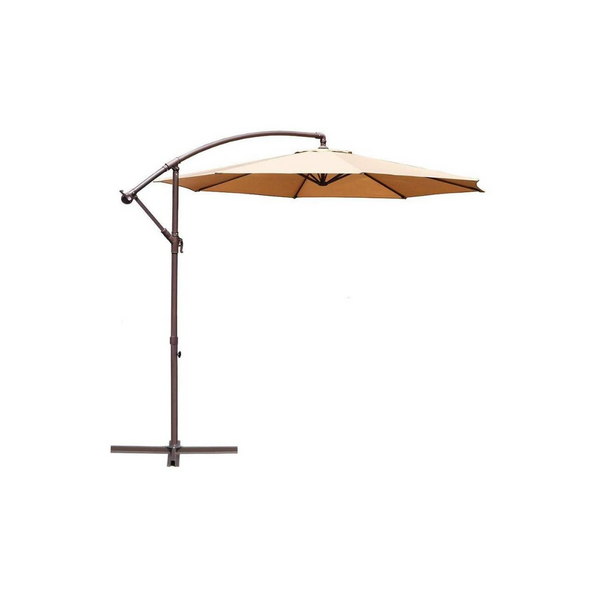 Sombrilla de patio colgante desplazada de 10 pies con elevación de manivela