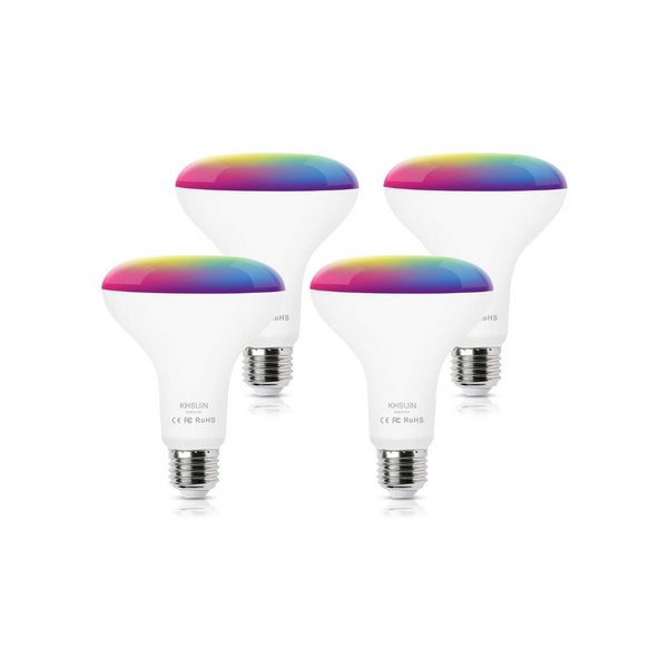 4 bombillas inteligentes que cambian de color.