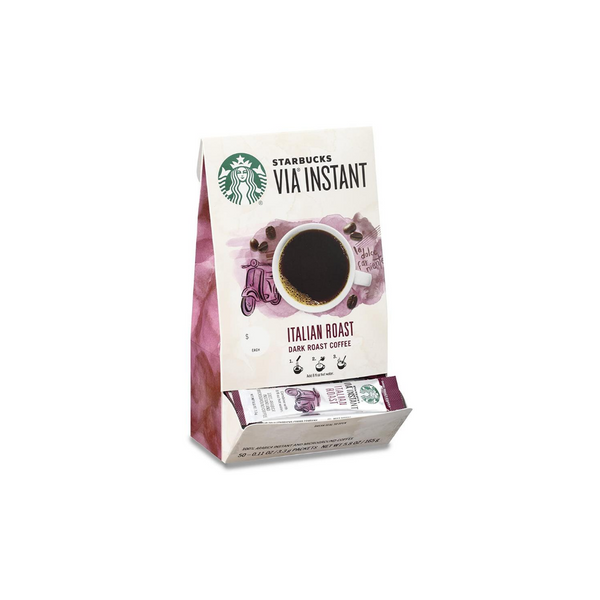 50 Packets Of Starbucks VIA Italian Roast Instant Coffee Packets