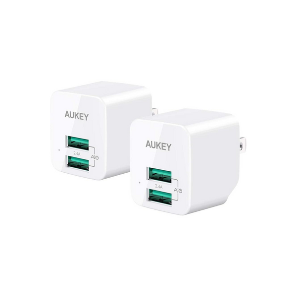2 cargadores de pared USB Aukey