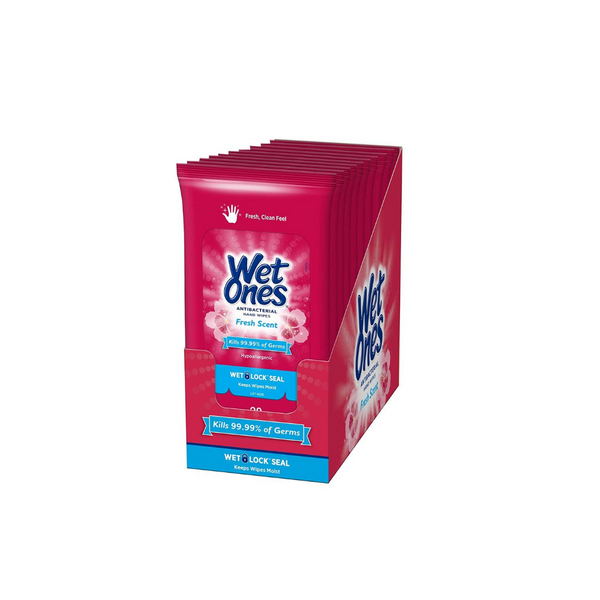 20 Packs Of 10 Wet Ones Antibacterial Hand Wipes