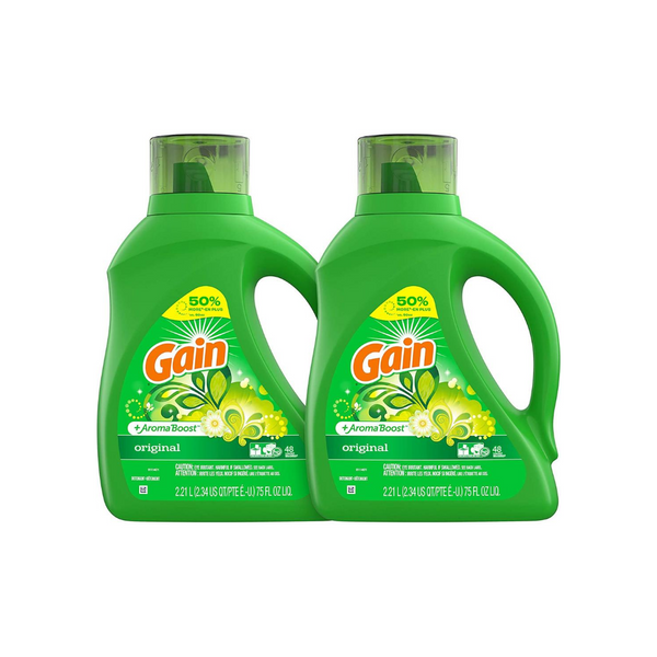 2-Count 75oz Gain Laundry Detergent Liquid Plus Aroma Boost (Original)