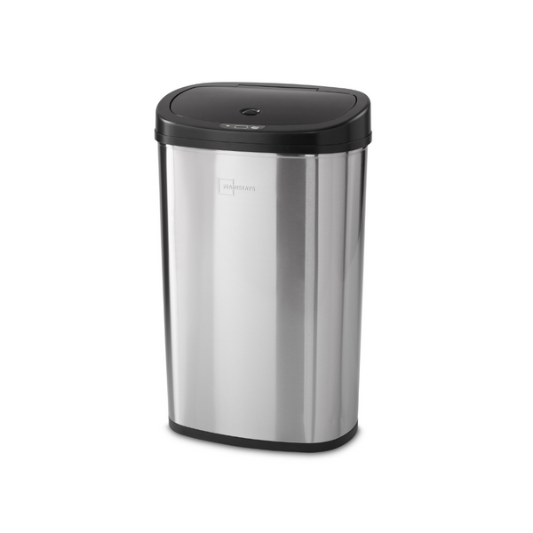 13.2-Gallon Mainstays Motion Sensor Stainless Steel Trash Can (Black or Silver)