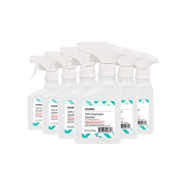 6 Bottles Of Solimo 50% Isopropyl Alcohol Spray Bottles