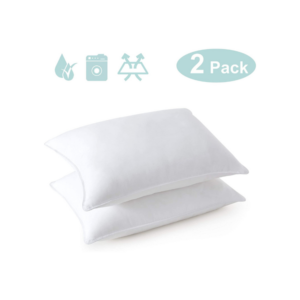 Juego de 2 almohadas de cama hipoalergénicas alternativas de plumón
