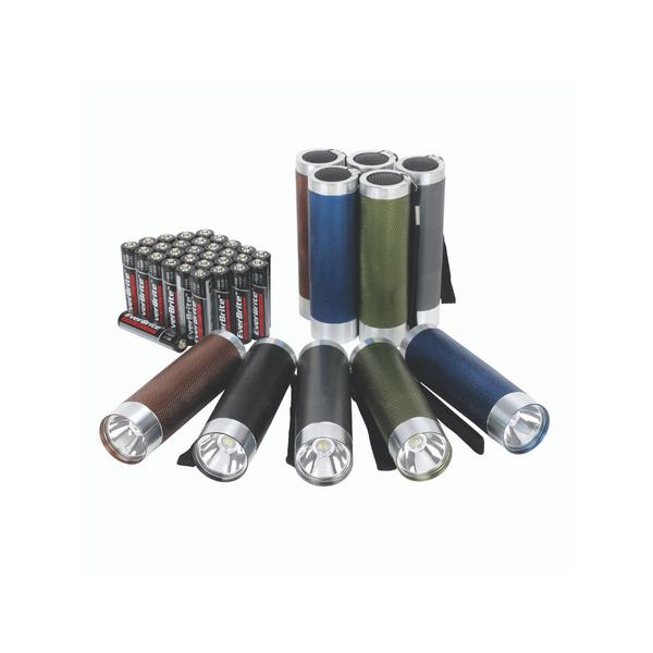 Ozark Trail 10 Aluminum Flashlights With 30 AAA Batteries