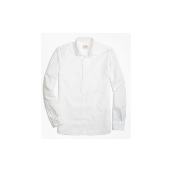 Brooks Brothers Camisa de vestir sin arrugas con cuello extendido de nueve a nueve para hombre