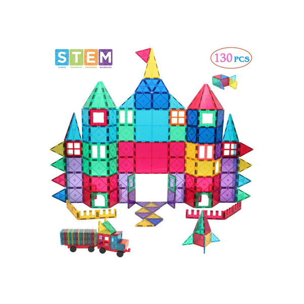 130 Piece Manve Magnetic Building Blocks Tiles
