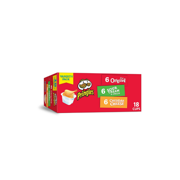 18 Pringles, patatas fritas, paquete variado