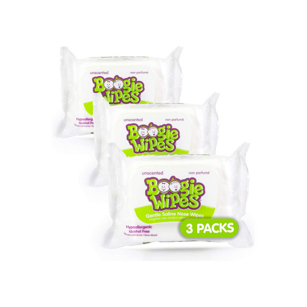 3-Pack of 30-Ct Boogie Wipes (Unscented Wet Wipes)