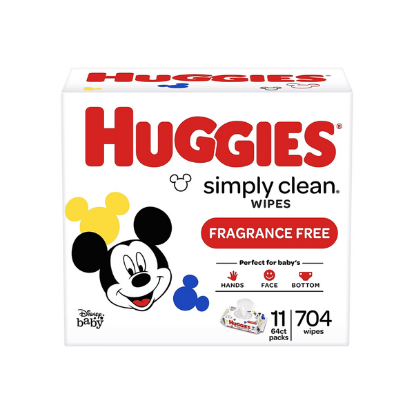 11 paquetes de toallitas para bebés sin perfume Huggies de 64 unidades