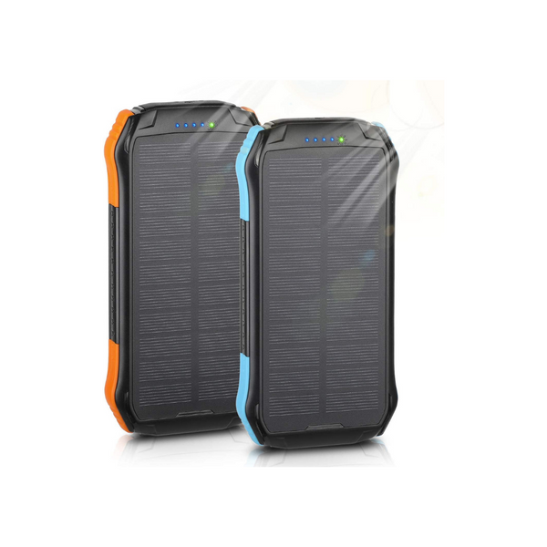 2 Pack Outdoor Solar Panel Power Bank 12000mAh