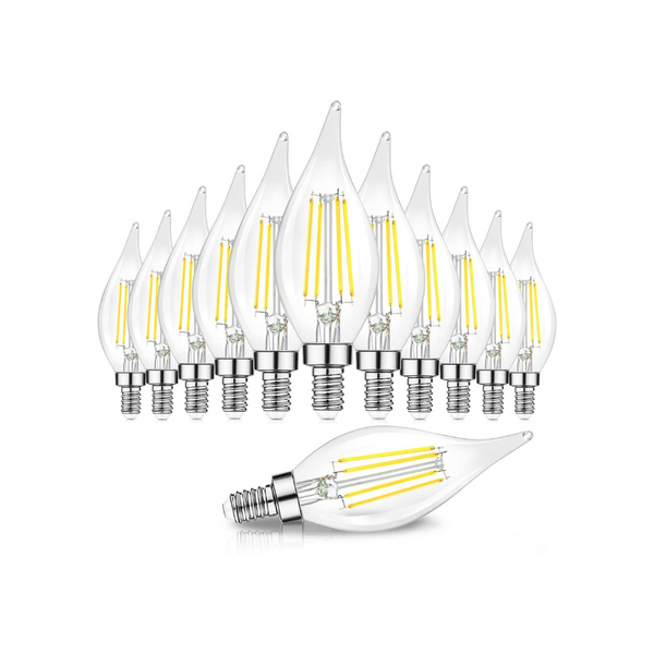 12 bombillas LED tipo candelabro E12 regulables