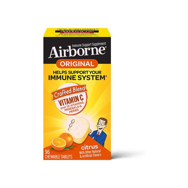 Tabletas masticables de apoyo inmunológico originales aerotransportadas de 96 unidades (cítricos)