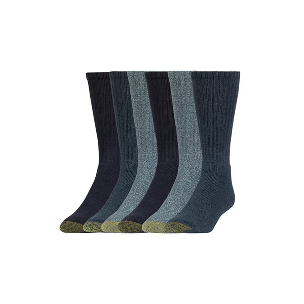 Paquete de 6 calcetines Harrington para hombre con punta dorada