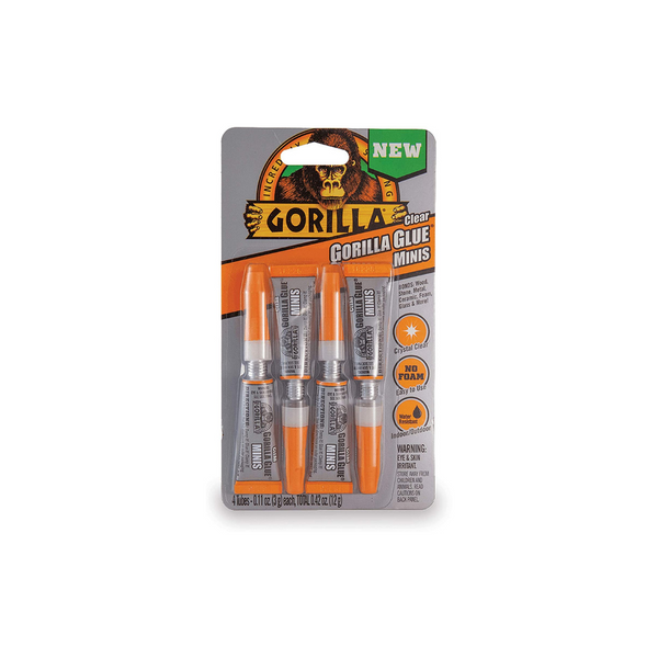 4 tubos de pegamento transparente Gorilla Minis