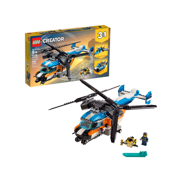 569-Piece LEGO Creator 3-In-1 Twin Rotor Helicopter Building Set