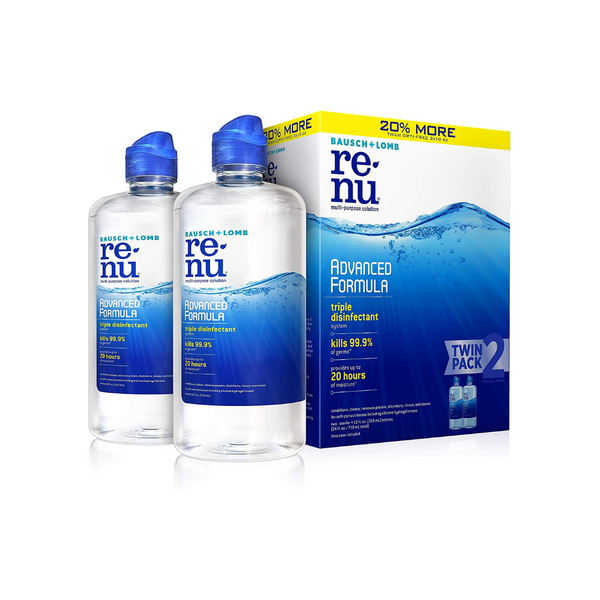 2 Bottles Of Bausch + Lomb ReNu Advanced Contact Lens Solution
