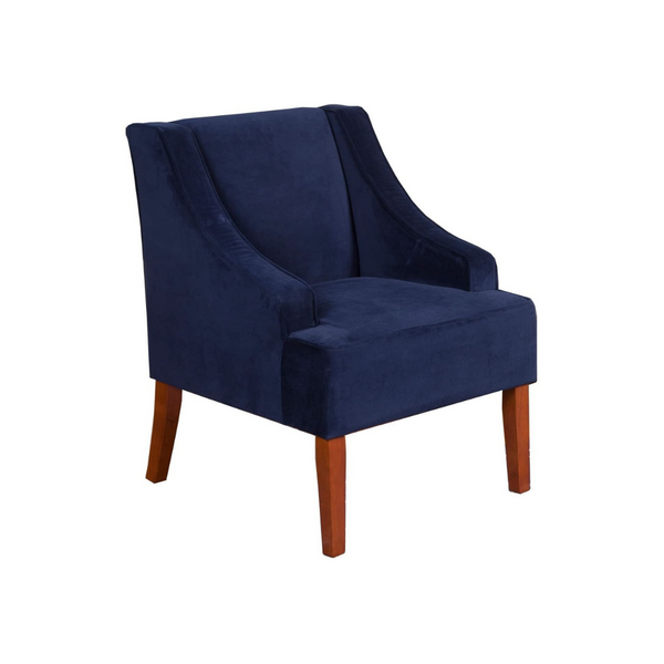Silla decorativa con brazo inclinado de terciopelo HomePop
