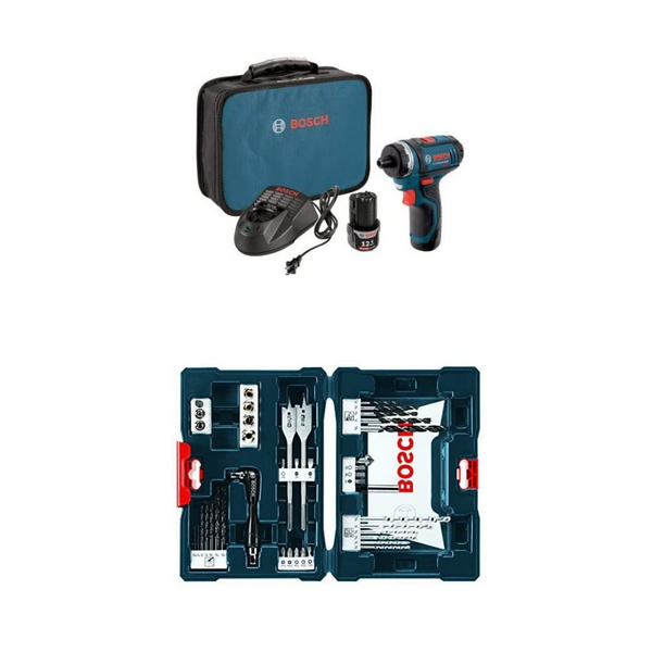 Bosch 12-Volt Max Lithium-Ion Driver With 2 Batteries, Charger, Case And 41 Bit Set