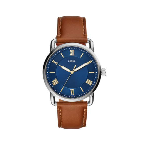Fossil Men's Stainless Steel Quartz Watch with Leather Strap