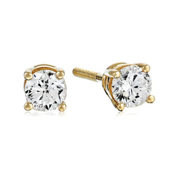 Aretes de diamantes en oro blanco de 14 k (2 colores)
