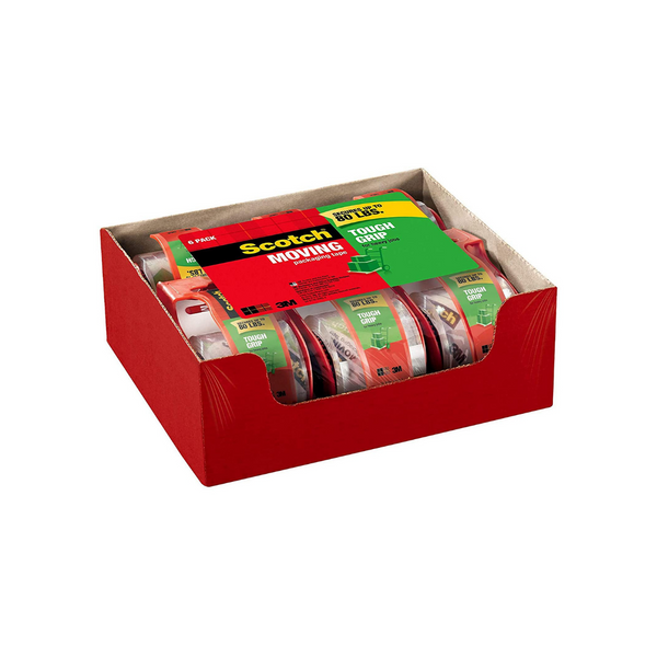 6 rollos de cinta adhesiva para embalaje de envío resistente Scotch con dispensadores