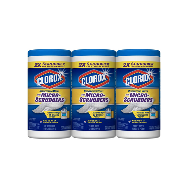 210 Clorox Disinfecting Wipes With Micro-scrubbers