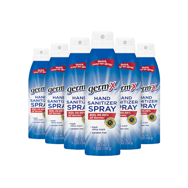 6 Bottles Of Germ-x Hand Sanitizer Spray