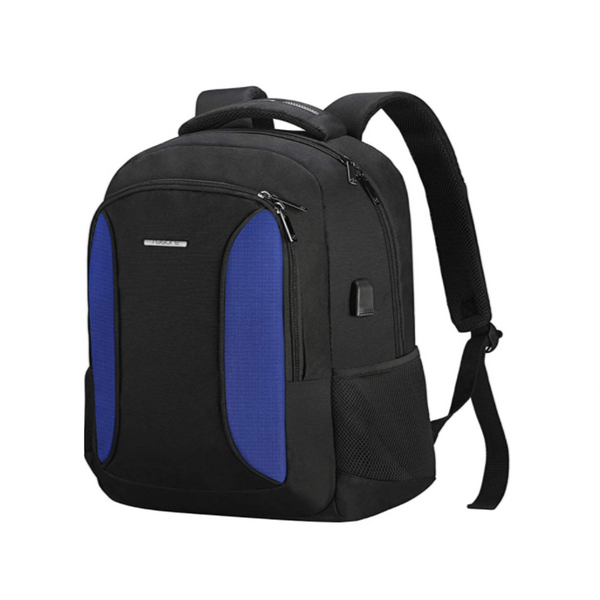 Mochila delgada resistente al agua para computadora portátil con puerto de carga