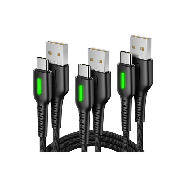 3 cables USB tipo C de carga rápida
