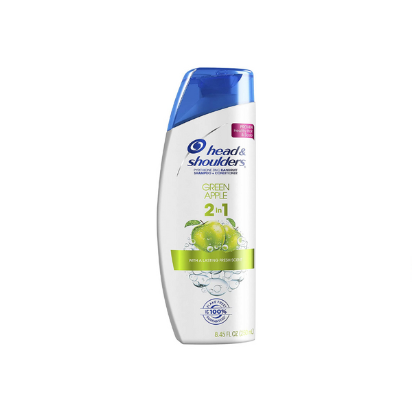 6 Bottles Of Head and Shoulders Green Apple 2-in-1 Shampoo