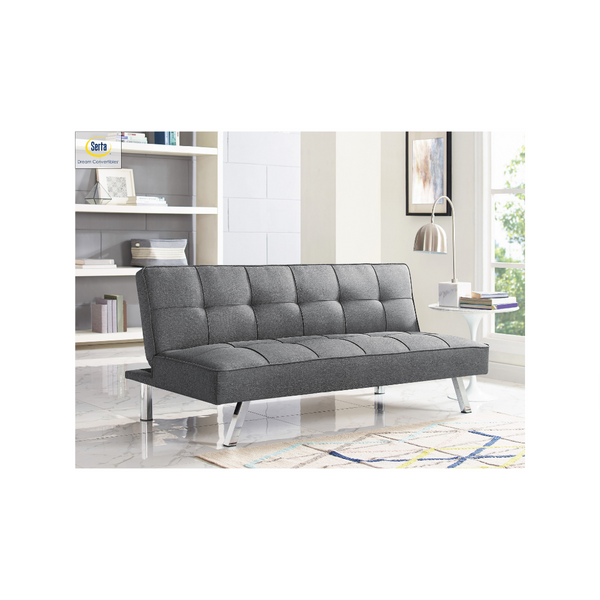 Sofá futón de tela tapizado multifunción de 3 asientos (5 colores)