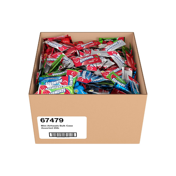 Caja de 25 libras de minibarras de caramelo Airheads