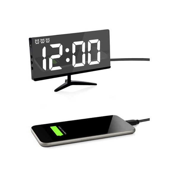 Reloj despertador digital con cargador USB