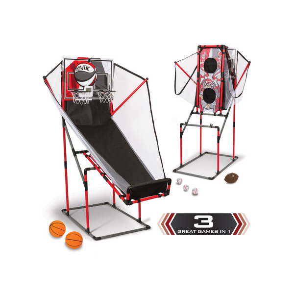 3-In-1 Arcade Sport Center - Basketball, Baseball, and Football