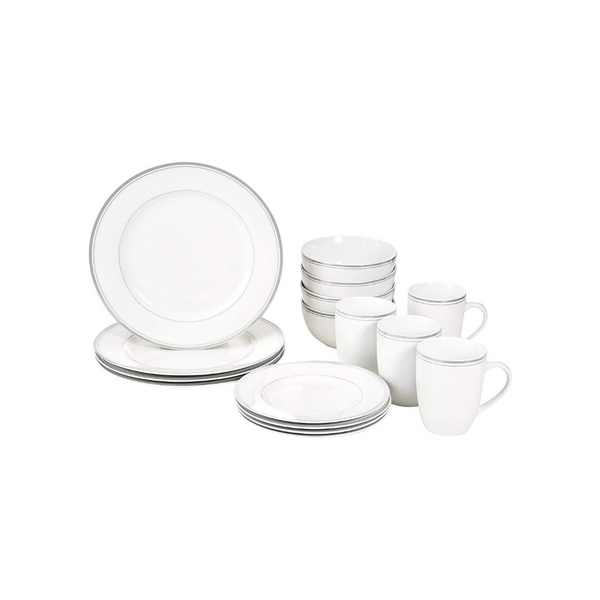 16 Pcs Cafe Stripe Kitchen Dinnerware Set