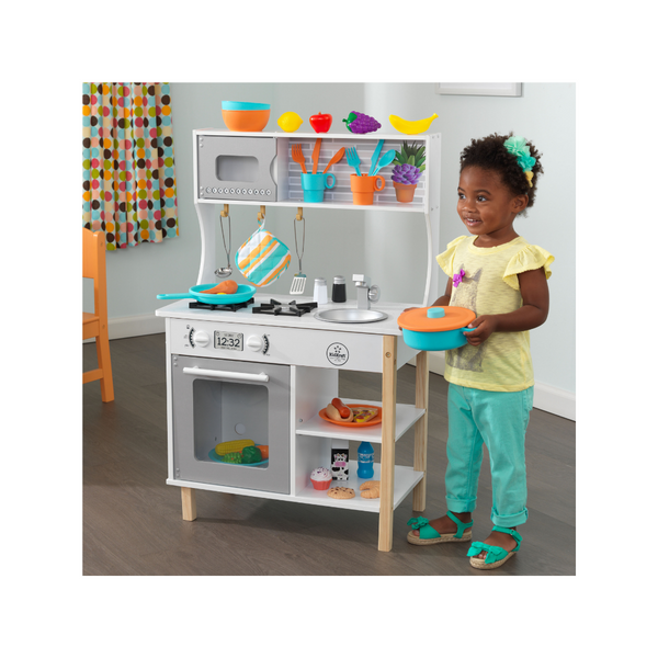 KidKraft All Time Play Kitchen con juego de accesorios de 38 piezas