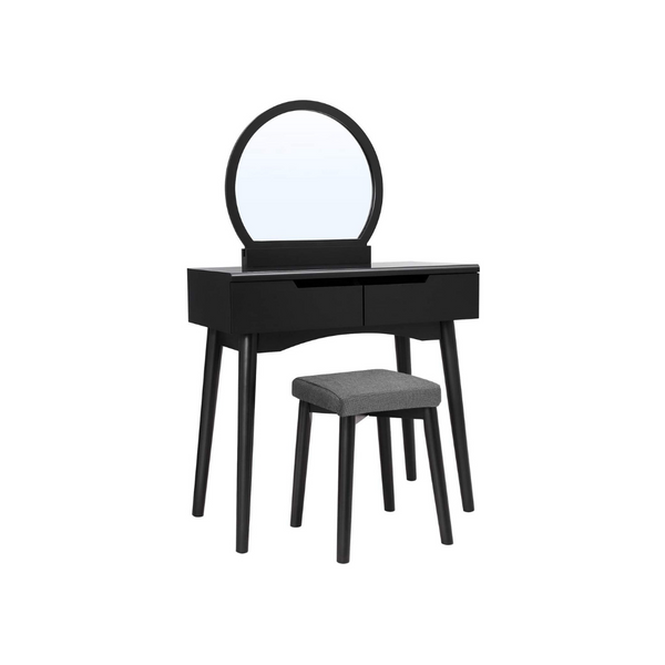 Makeup Dressing Table with Round Mirror